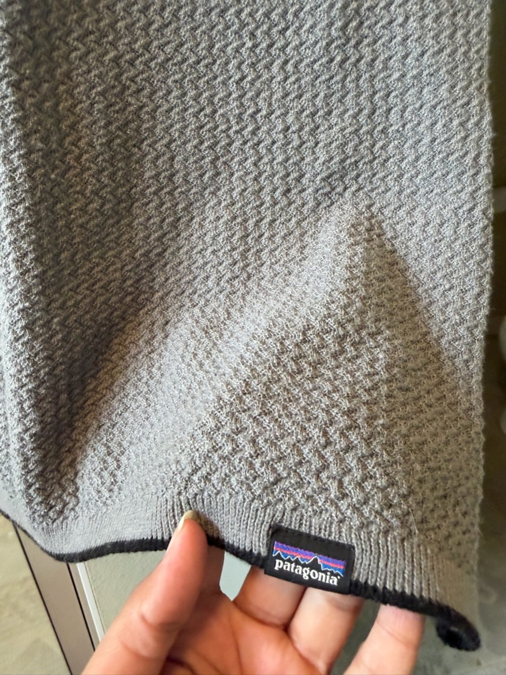 Patagonia Heather Gray Crewneck Sweater with Subtle Texture